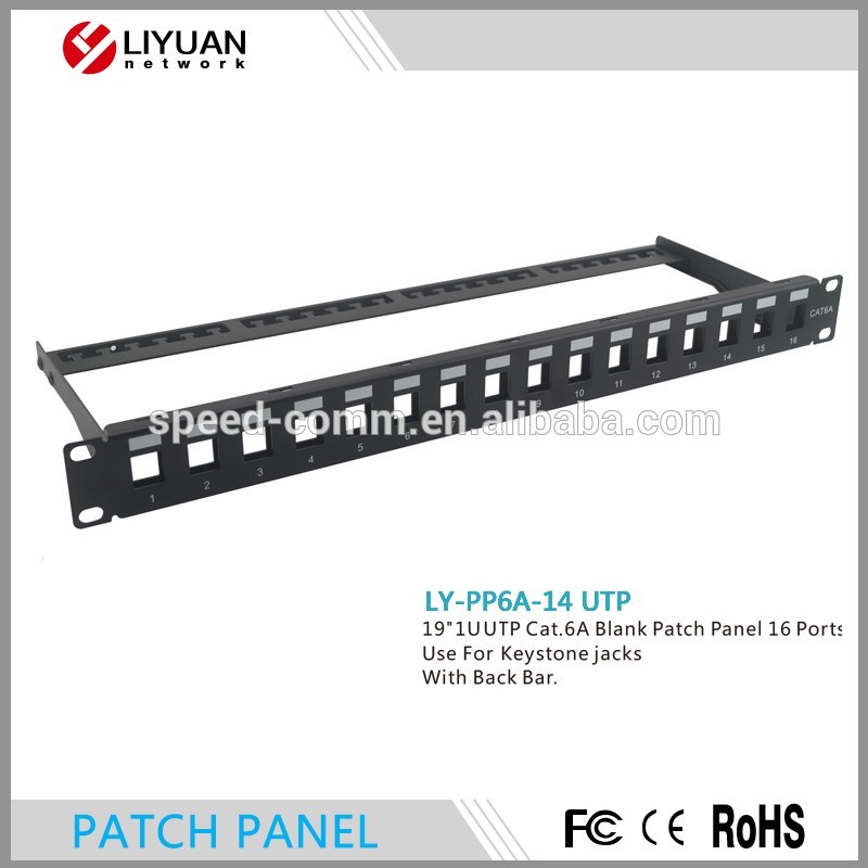 LY-PP6A-14中国cat6aキーストーンジャックutp 1u 16ポート空パッチパネル-その他配線器具問屋・仕入れ・卸・卸売り