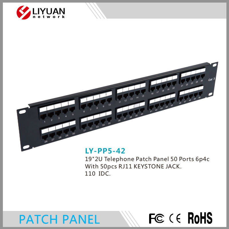 Ly-pp5-4219" 2u電話のパッチパネルの50個でrj11キーストーンジャック-その他配線器具問屋・仕入れ・卸・卸売り
