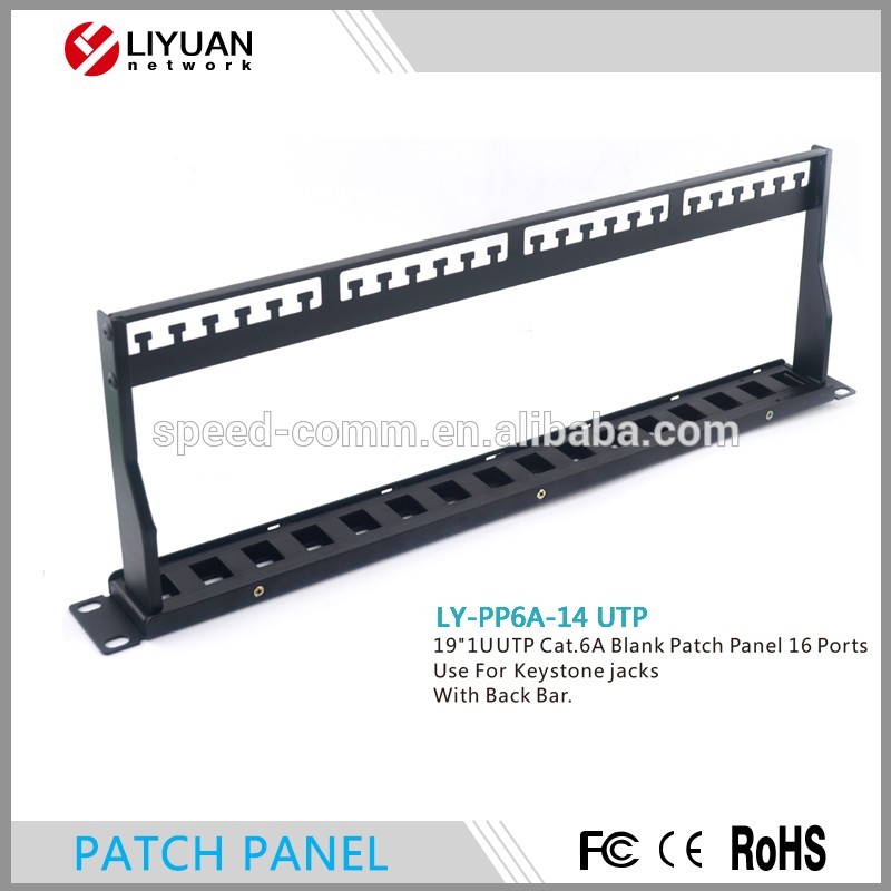 LY-PP6A-14 utp cat6aスピード黒配電パネルポートフラットパッチパネル-その他配線器具問屋・仕入れ・卸・卸売り
