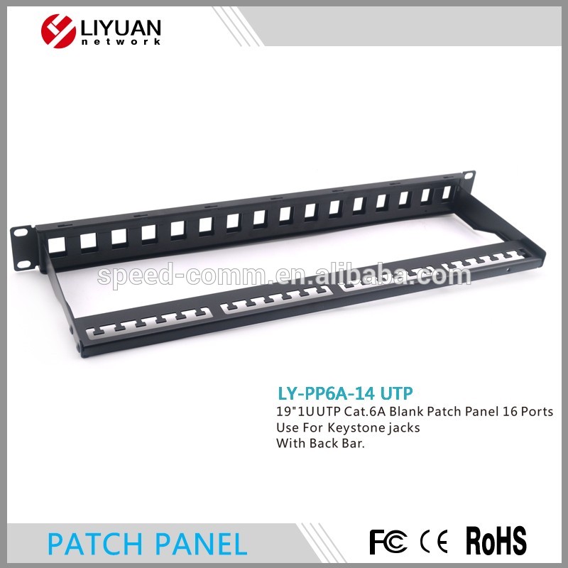 LY-PP6A-14 utp cat6aミニ配電パネル16ポートキーストーンジャックパッチパネル付きバックバー-その他配線器具問屋・仕入れ・卸・卸売り