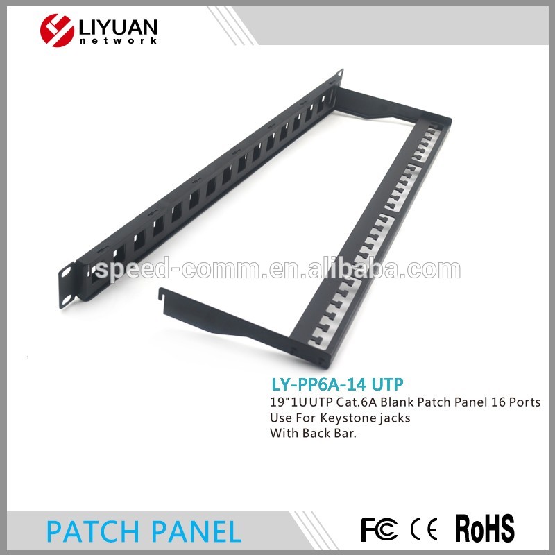 LY-PP6A-14 quickportパッチパネル16ポートキーストーンジャック1u cat6a utpケーブル管理バー付属-その他配線器具問屋・仕入れ・卸・卸売り