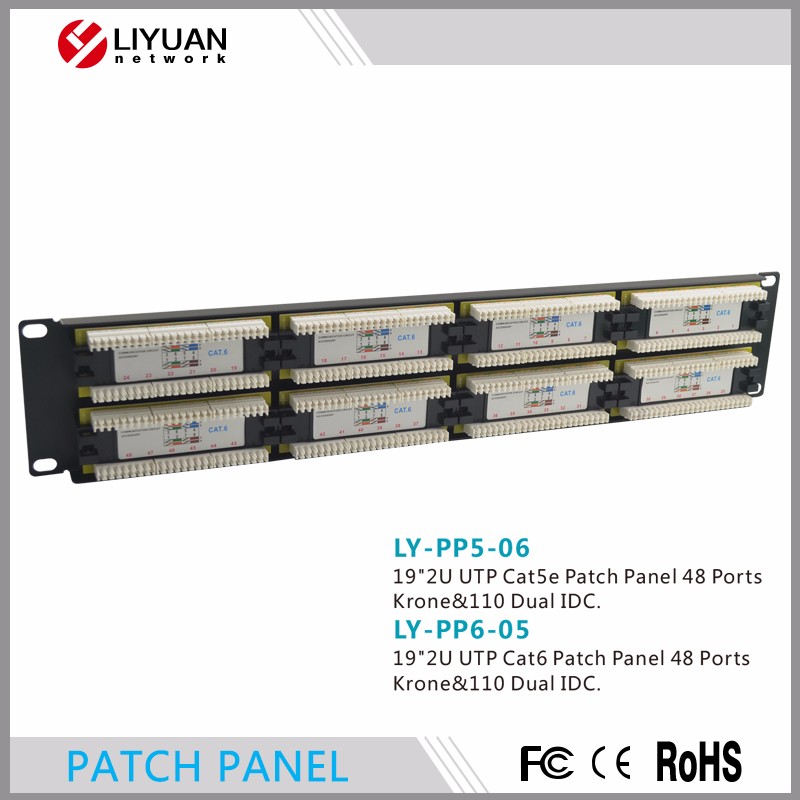 LY-PP6-05 cat5e/cat6 48ポートutp 19 '1uネットワークパッチパネル-その他配線器具問屋・仕入れ・卸・卸売り