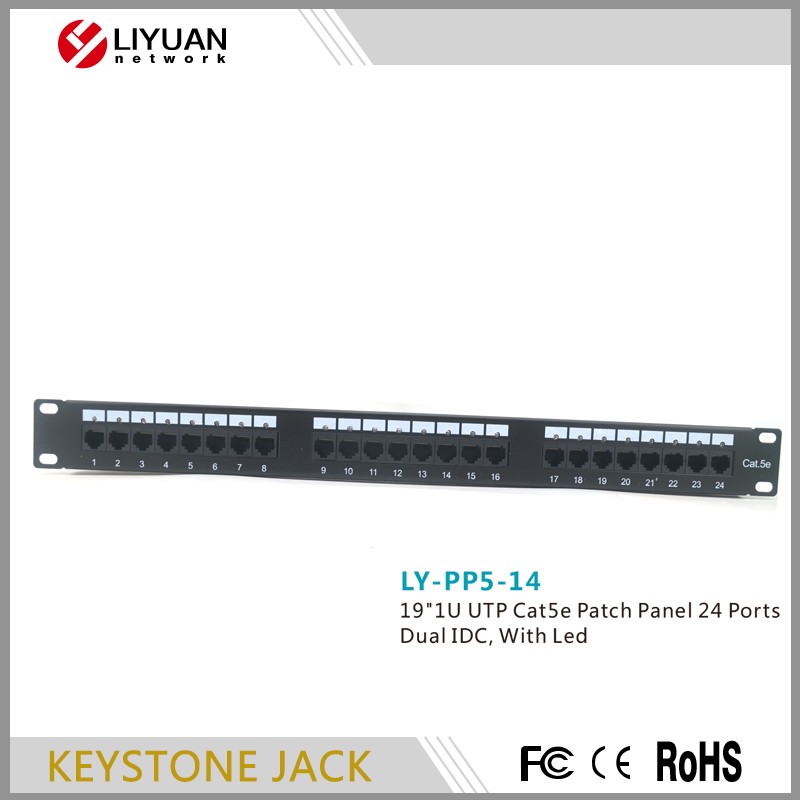 LY-PP5-14 1u 19 "utp cat5e パッチ パネル で led-問屋・仕入れ・卸・卸売り