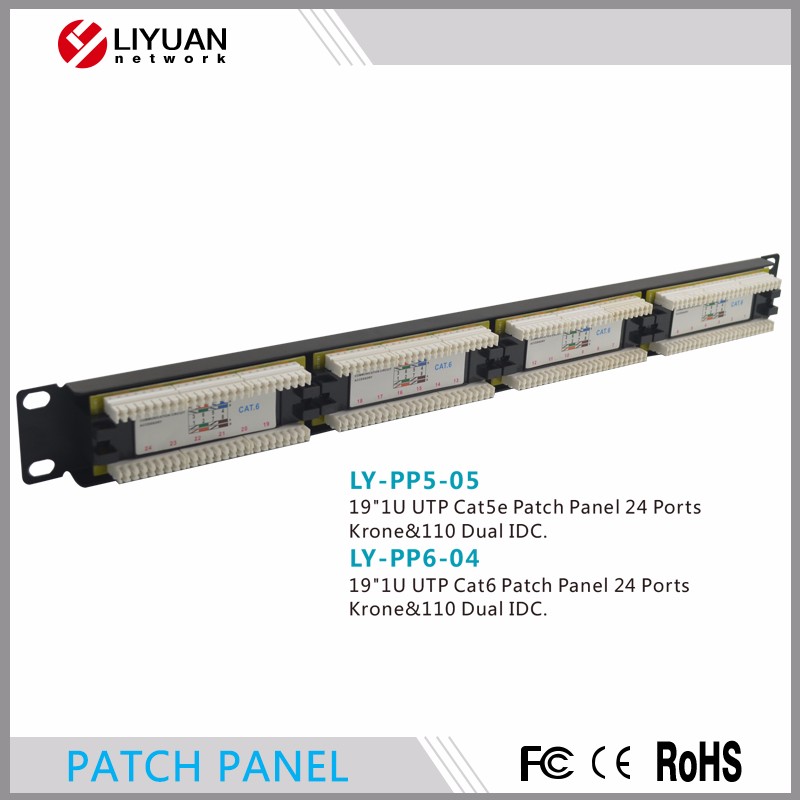 LY-PP6-04 1u rj45 cat6 24ポートクローネ110 idc utpパッチパネル-その他配線器具問屋・仕入れ・卸・卸売り