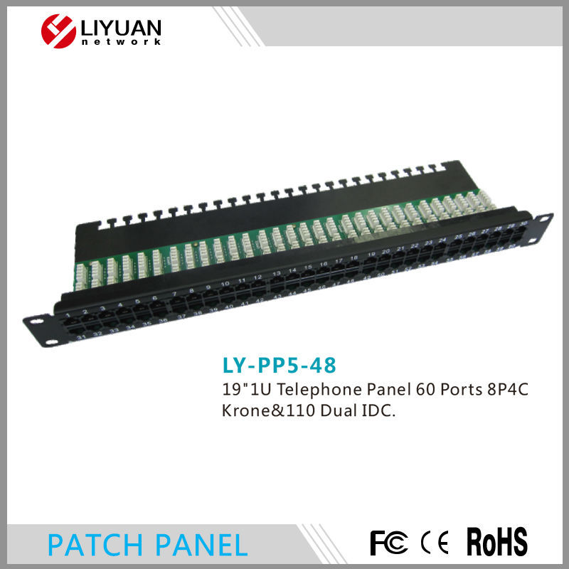 Ly-pp5-4819" 1u電話パネルポート608p4cクローネ・110デュアルidcネットワークパッチパネル-その他配線器具問屋・仕入れ・卸・卸売り