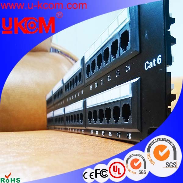 Utpネットワークrj45 cat6 19インチ48ポートパッチパネル付きケーブル管理-その他配線器具問屋・仕入れ・卸・卸売り