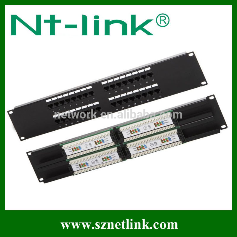 2u19インチ32rj45ポートcat5eutp銅のパッチパネル-その他配線器具問屋・仕入れ・卸・卸売り