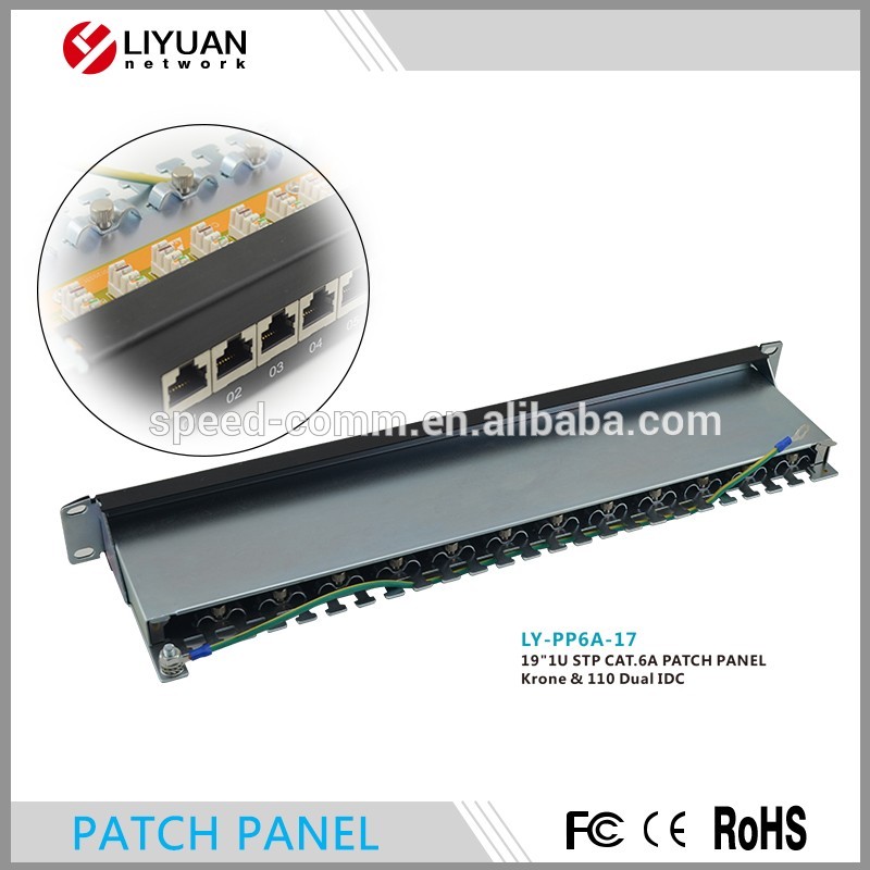 LY-PP6A-17 19 '1u 24ポートcat6a stp rj45クローネ& 110デュアルidcパッチパネル-その他配線器具問屋・仕入れ・卸・卸売り