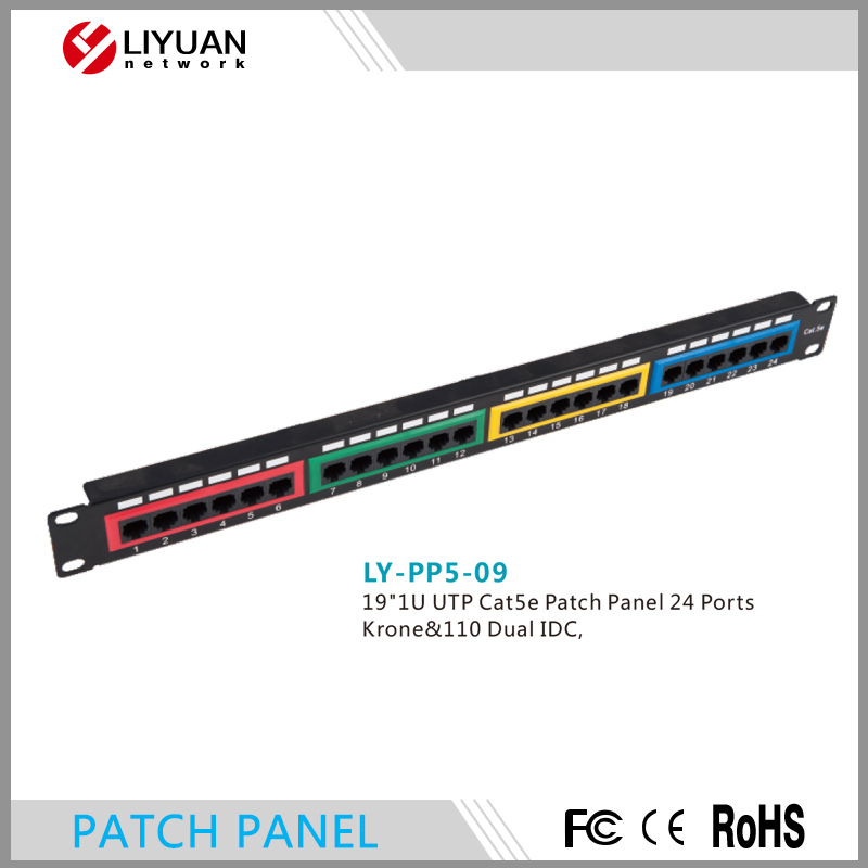 LY-PP5-09 19 "1u utp cat5eパッチパネル24ポートクローネ& 110デュアルidcパッチパネル-その他配線器具問屋・仕入れ・卸・卸売り