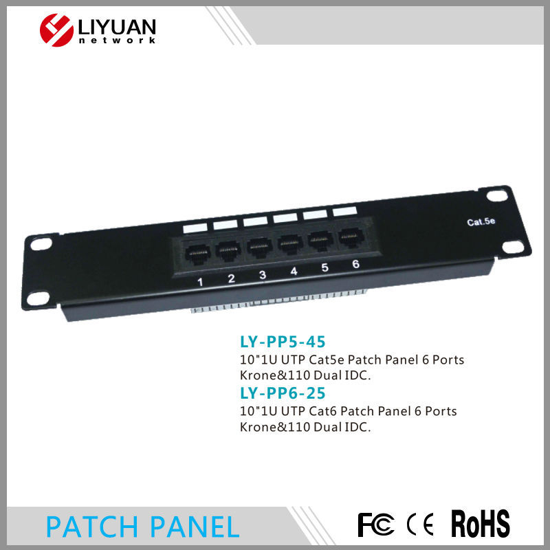 LY-PP5-45/LY-PP6-25 10 "1u utpクローネ& 110デュアルidc cat6/cat5パッチパネル-その他配線器具問屋・仕入れ・卸・卸売り