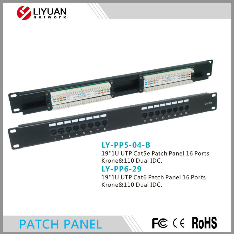 LY-PP5-04-B/LY-PP6-29 16ポートrj45 cat.6 utpデュアルidcクローネパッチパネル-その他配線器具問屋・仕入れ・卸・卸売り