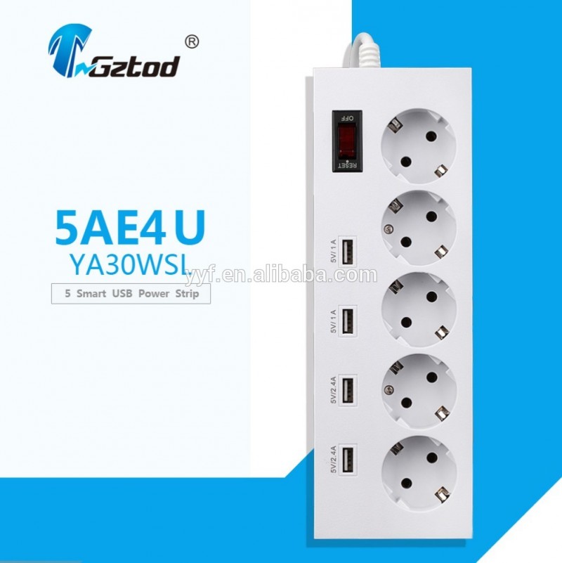 ヨーロッパスタイルドイツ電気電源schukoソケットコンセント4 usbでスイッチ用ホーム-プラグ、ソケット問屋・仕入れ・卸・卸売り