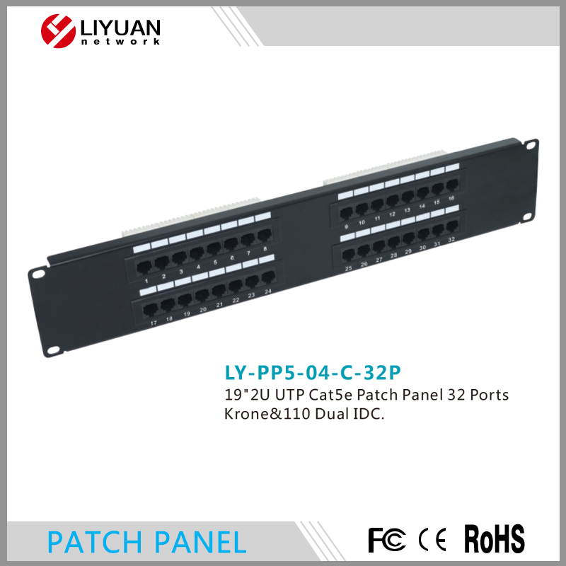 Ly-pp5-04-c-32p19" 2uクローネcat5e32ポートutpパッチパネル-その他配線器具問屋・仕入れ・卸・卸売り