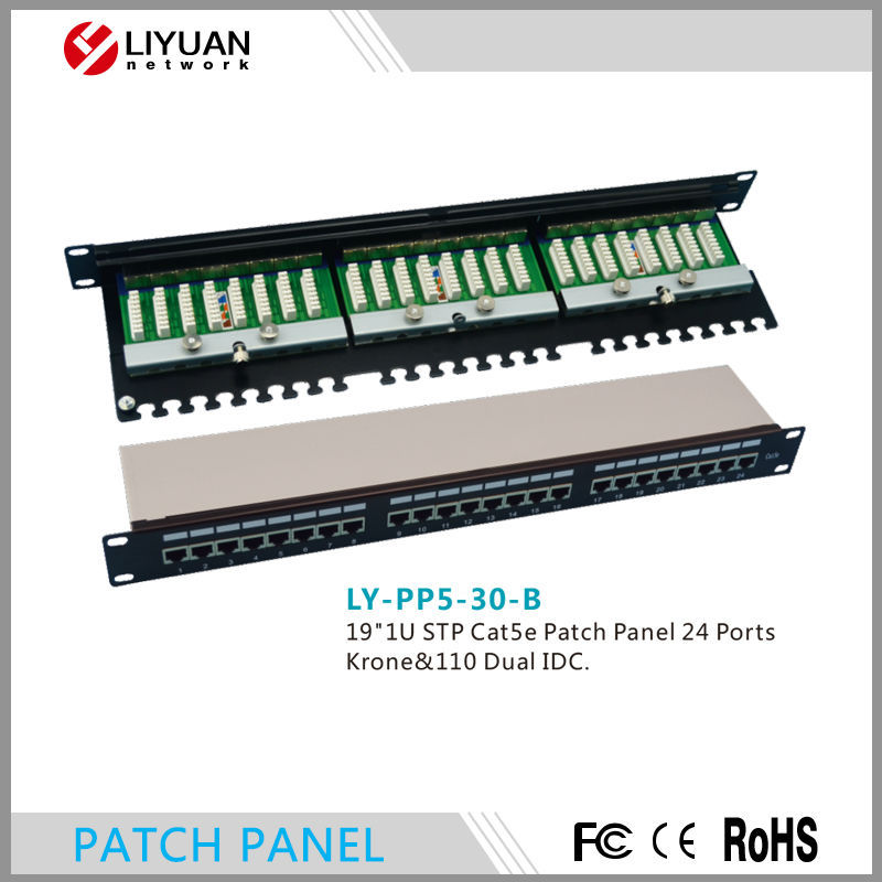Ly-pp5-30-b19" 1ucat5estpパッチパネル24ポートクローネ・110デュアルidc。-その他配線器具問屋・仕入れ・卸・卸売り
