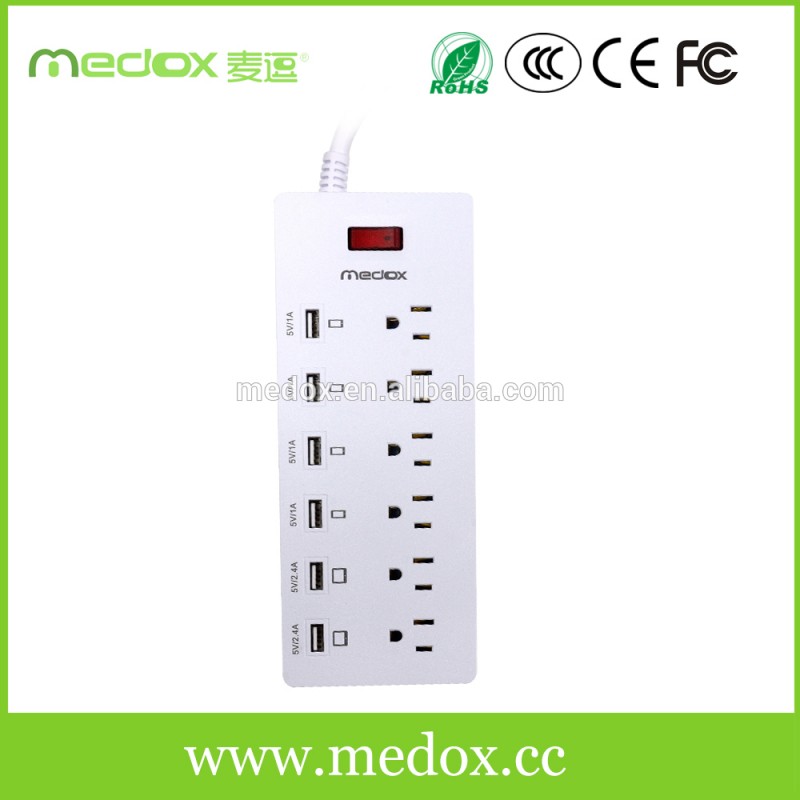 最高の価格スマートパワーストリップ中国製、6アウトレット6 usb、米国標準プラグ-プラグ、ソケット問屋・仕入れ・卸・卸売り