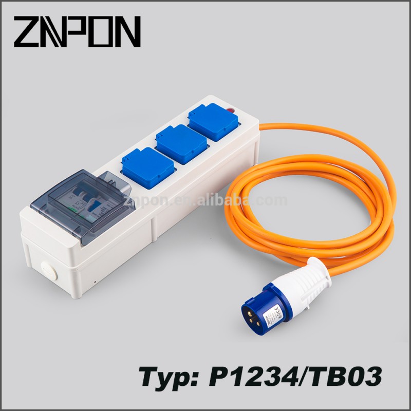 Znpon p1234/tb03 ip44 3ウェイ携帯主電源ユニット-プラグ、ソケット問屋・仕入れ・卸・卸売り