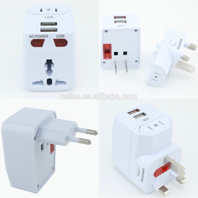 ユニバーサル世界旅行アダプタープラグac/usb電源+サージプロテクタ私達/英国/au/eu-プラグ、ソケット問屋・仕入れ・卸・卸売り