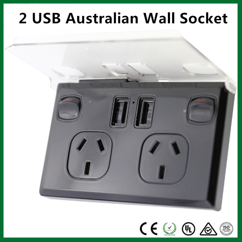 オーストラリアac電源タイプ+デュアルusbのコンセントは電気プラグと壁のソケットスイッチ制御saaとrohs指令-プラグ、ソケット問屋・仕入れ・卸・卸売り