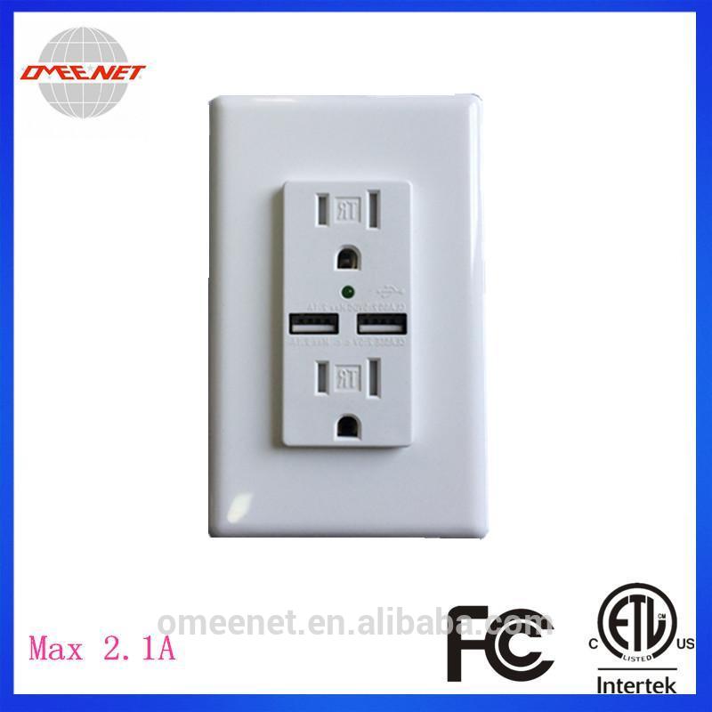 マックス2.1は110ボルト/220ボルトソケットetl承認usb電気ソケットusbレセプタクル壁usbソケット-プラグ、ソケット問屋・仕入れ・卸・卸売り