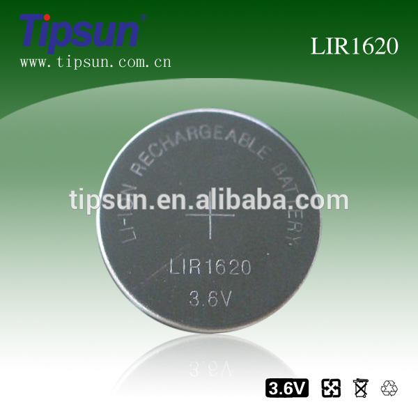3.6vlir1620充電式リチウムイオンボタン電池-ボタンセル電池問屋・仕入れ・卸・卸売り