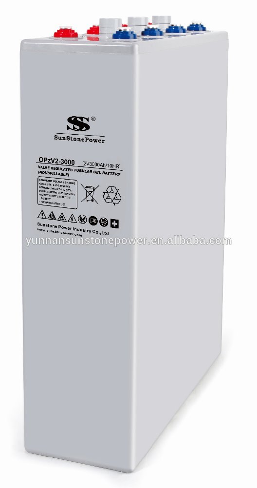 サンストーン2v3000ah管状ゲルバッテリーopzvインバータインバーター用バッテリーバックアップシステムドライディープサイクル太陽電池-蓄電池問屋・仕入れ・卸・卸売り