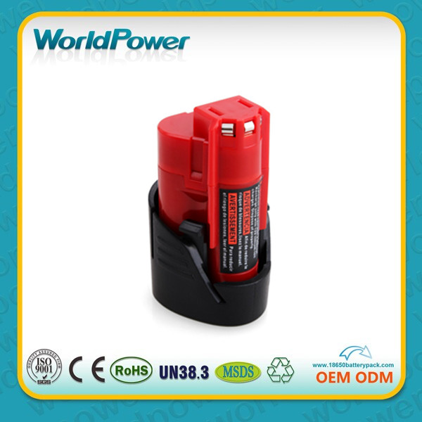Worldpower交換リチウムイオンbatteries12V 10.8ボルト2 ahforミルウォーキードリル-バッテリーパック問屋・仕入れ・卸・卸売り