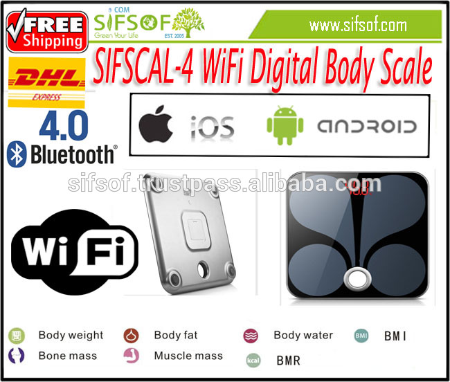 SIFSCAL-4スマートデジタル無線lan、体脂肪スケール対策ボディ水、重量スケールで医療機器-二次電池問屋・仕入れ・卸・卸売り