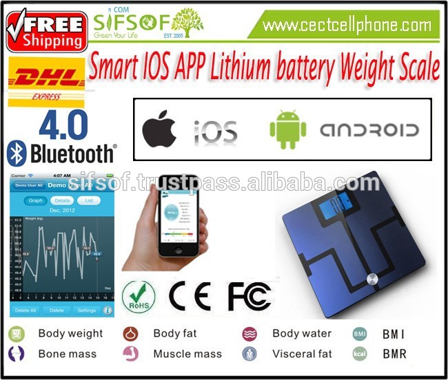 SIFSCAL-1スマートios appリチウムバッテリー重量スケール。スマート体重スケール。lithimバッテリー重量スケール。-二次電池問屋・仕入れ・卸・卸売り