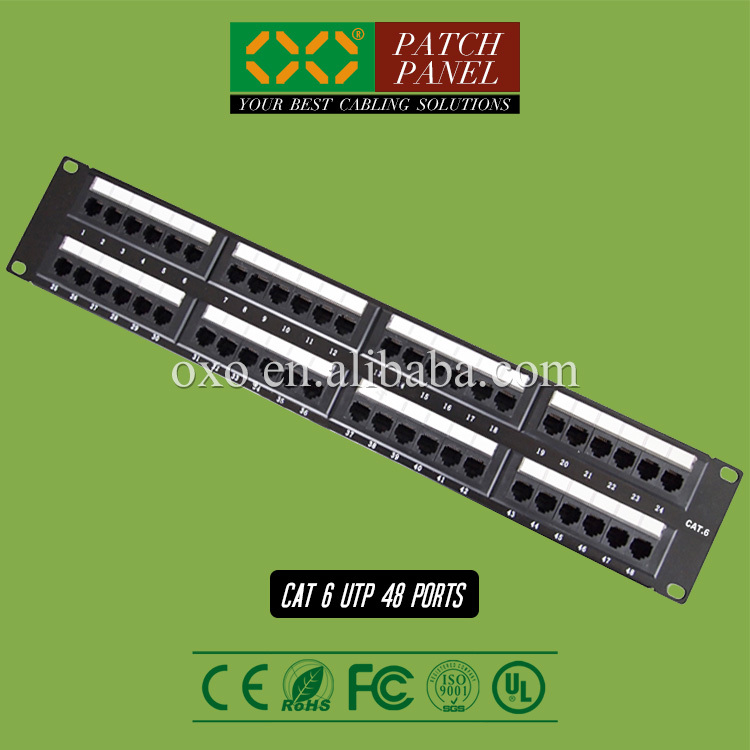 cerohs指令sgs記載されている標準19インチ1u猫6utpシールドなし48ポートパッチパネル-その他配線器具問屋・仕入れ・卸・卸売り