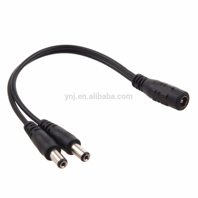 5.5 × 2.1ミリメートル1メス2オスdc電源プラグスプリッタケーブル用ストリップランプcctv-電源ケーブル問屋・仕入れ・卸・卸売り