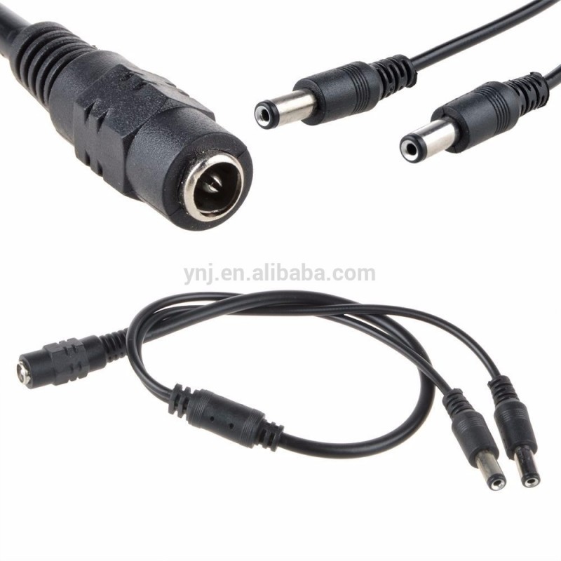 5.5 × 2.1ミリメートル1メス2オスプラグdc電源ジャックケーブル用cctvカメラ-電源ケーブル問屋・仕入れ・卸・卸売り
