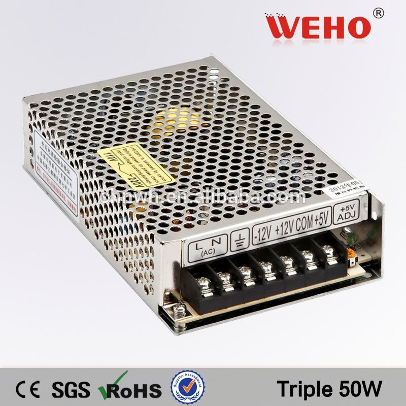 中国元50wトリプル/multiple出力5v15v- 15vスイッチング直流電源led-工業用電力供給問屋・仕入れ・卸・卸売り