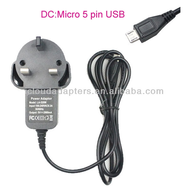 新しい英国/euプラグ5v2a( 2000ma) usbウォールチャージャー電源アダプタのための100-240v電源acmp3,mp4,gps、 ゲームプレーヤー-AC/DCアダプター問屋・仕入れ・卸・卸売り