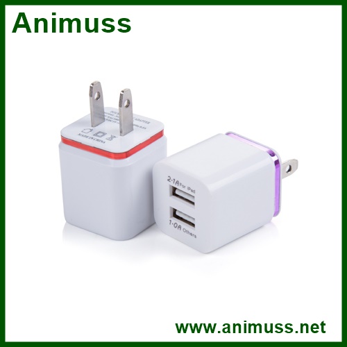 高品質2ポート5ボルト2.1/1aデュアルusb ac充電アダプタ電子ユニバーサル旅行マイクロ壁車充電器iphone-AC/DCアダプター問屋・仕入れ・卸・卸売り