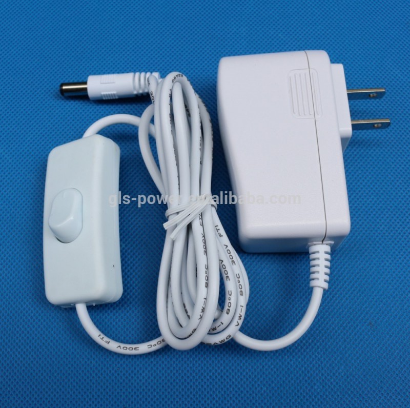 Alibabaの卸売り5v1a5wac/dc電源アダプタホワイトと黒dcライン上のスイッチ付き-AC/DCアダプター問屋・仕入れ・卸・卸売り