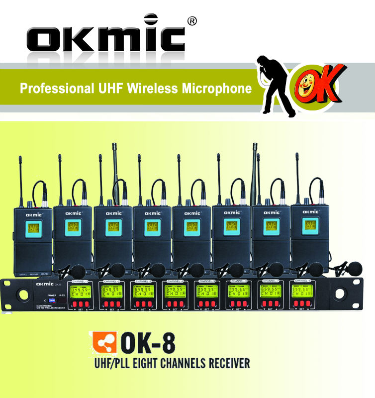 Uhfワイヤレス会議マイクok-8( 8*32channels)-専門家オーディオ、ビデオ、および照明問屋・仕入れ・卸・卸売り