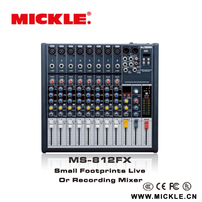 小さなms812fxミクル高品質でプロのミキサーコンソール-専門家オーディオ、ビデオ、および照明問屋・仕入れ・卸・卸売り