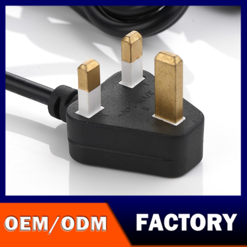 中国の製造元240v10aodmカスタマイズされた銅線導体3ピン英国標準のac電源コード-電源コード、エクステンションコード問屋・仕入れ・卸・卸売り