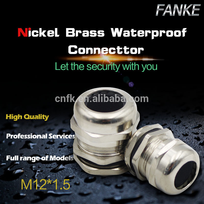 M12 * 1.5 pg7メタルケーブル腺ip68規格/真鍮ニッケルメッキ/金属ケーブルグランド-ケーブルグランド問屋・仕入れ・卸・卸売り