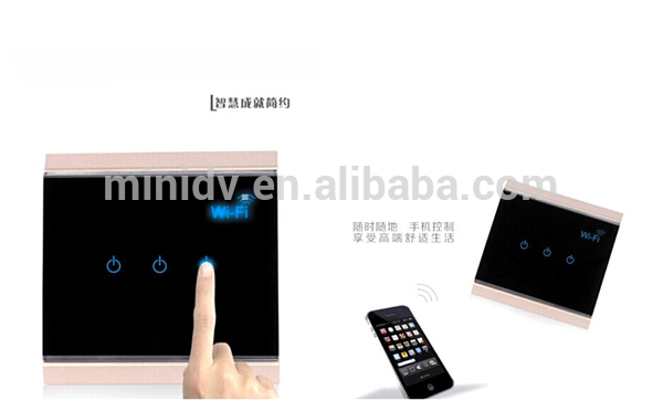 スマートホームコントロール無線lanリモートタッチスイッチledバックライト付き光スイッチを介して制御androidやiosの電話-壁スイッチ問屋・仕入れ・卸・卸売り