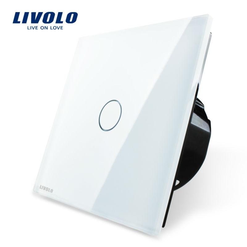 Livolo ラグ ジュ アリ ーホワイトクリスタルガラスパネル インテリジェントタッチ壁ライト スイッチ eu標準VL-C701-11-壁スイッチ問屋・仕入れ・卸・卸売り