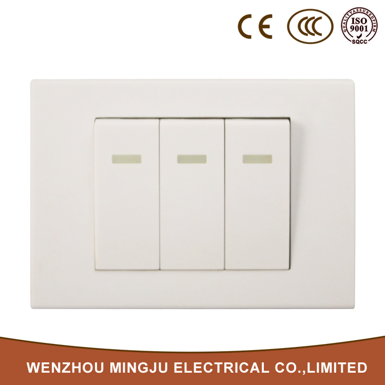 Mingju卸売中国ホット製品ベージュ3ギャング1ウェイ電気壁スイッチ-壁スイッチ問屋・仕入れ・卸・卸売り