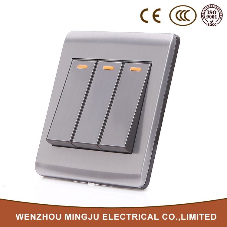 Mingju 2016熱い販売英国標準電気3ギャング1ウェイ壁スイッチ-壁スイッチ問屋・仕入れ・卸・卸売り