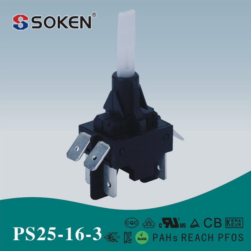 PS25-16-3掃除機スイッチ/6ピン2ステップ圧力ボタンスイッチcqc kc 16 (4)は250vac t85-押しボタンスイッチ問屋・仕入れ・卸・卸売り