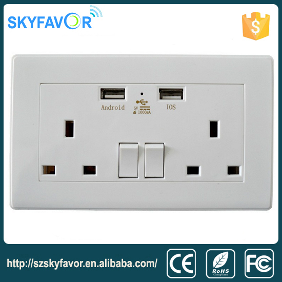 Alibaba の貿易保証ダブル ac ソケット ダブル usb 2 ギャング 2 ウェイ スイッチ用ホーム-壁スイッチ問屋・仕入れ・卸・卸売り