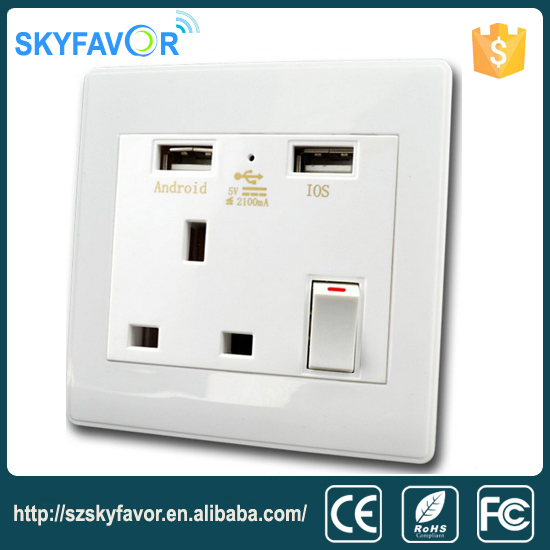 新しい ファッション ライフ eu/英国電気usb ソケット白ウォールライトスイッチ-壁スイッチ問屋・仕入れ・卸・卸売り