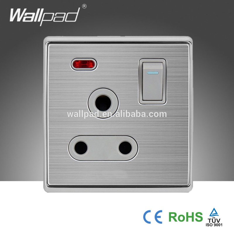 ベストセラーの金属銀サテンwallpad110~250v英国電気電源装置13ピン15aギャングスイッチソケット-壁スイッチ問屋・仕入れ・卸・卸売り