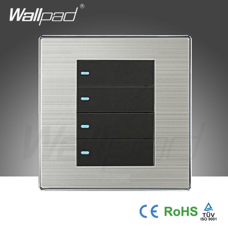 熱い販売の2015wallpadプッシュボタン一つ- サイドクリックスイッチ16a110~250v豪華な壁ライトスイッチ4ギャング2ウェイ-壁スイッチ問屋・仕入れ・卸・卸売り