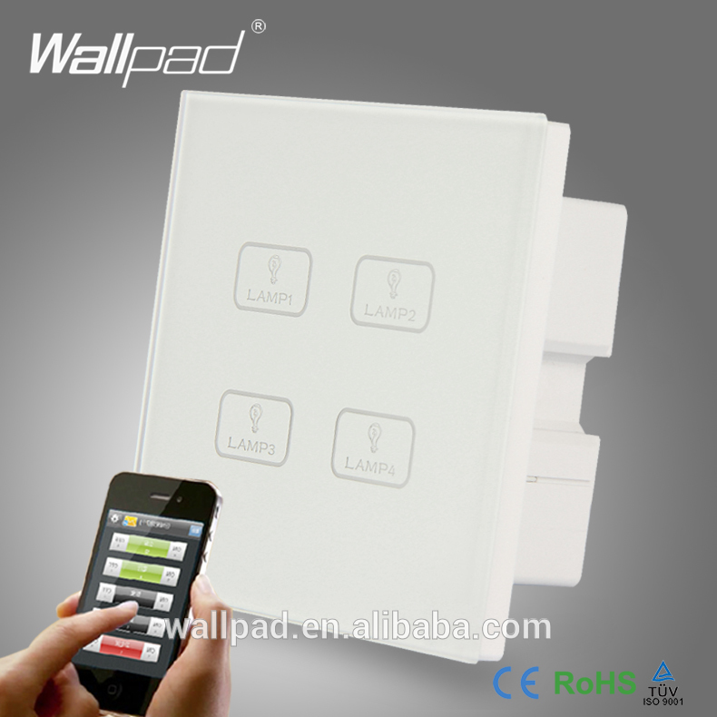 新しいデザインwifi4ギャングのスイッチwallpadホワイトクリスタルガラス2/34ギャングウェイワイヤレスリモート無線lanタッチアプリ制御光スイッチ-壁スイッチ問屋・仕入れ・卸・卸売り