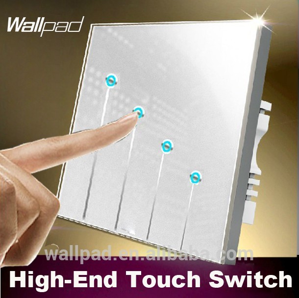 新しいwallpad白防水ガラススマートタッチスクリーン感度led光制御スイッチ110~250v4ギャング2ウェイ3ウェイのタッチスイッチ-壁スイッチ問屋・仕入れ・卸・卸売り